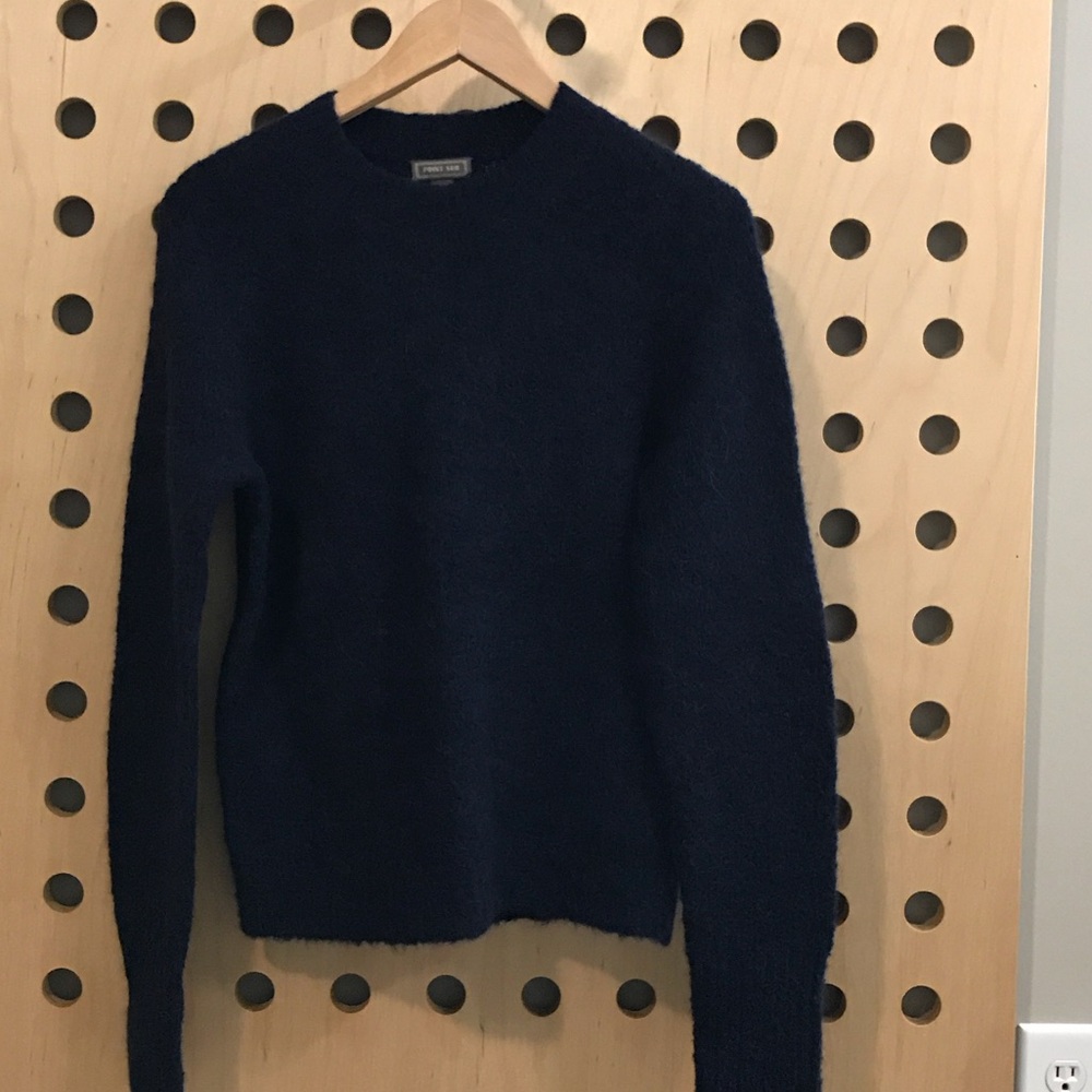 Elegant Point Sur for J. Crew Navy Women's Alpaca Blend Crew Neck Sweater